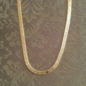 Gold "I love you" necklace